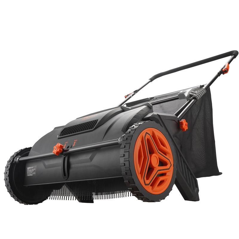 21-inch Leaf & Grass Collector, Strong Rubber Wheels & Heavy Duty Thickened Steel Durable To Use With Large Capacity 3.5 Cu. Ft. Mesh Collection Hopper Bag, 2 Spinning Brushes