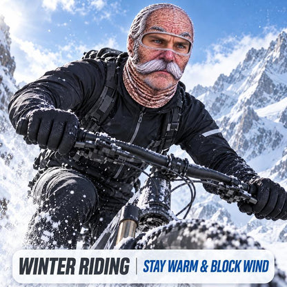 Funny Old Man Face Balaclava Mask, Dralon Thermal Fabric Winter Ski Mask, Warm Wind-Resistant Full Face Cover, Novelty Outdoor Headwear for Men & Women, Skiing, Cycling, Hiking & Winter Activities