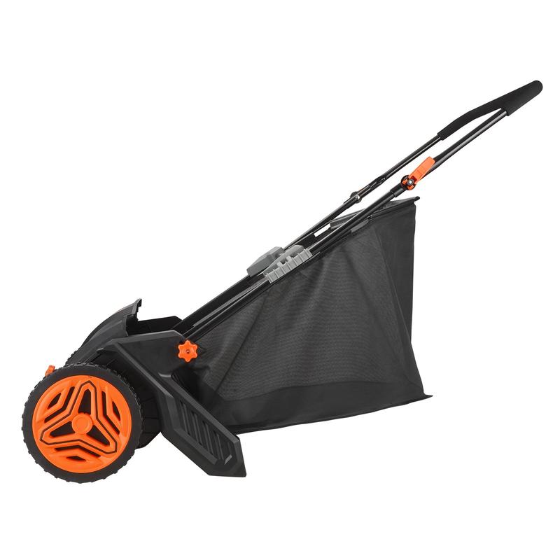 21-inch Leaf & Grass Collector, Strong Rubber Wheels & Heavy Duty Thickened Steel Durable To Use With Large Capacity 3.5 Cu. Ft. Mesh Collection Hopper Bag, 2 Spinning Brushes