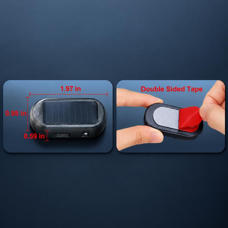 Solar Powered Fake Car Alarm Light, Plastic Material Auto Light Sensor LED Simulated Security Warning Flashing Light, No Wiring DIY Car Anti-Theft Dummy Alarm Lamp