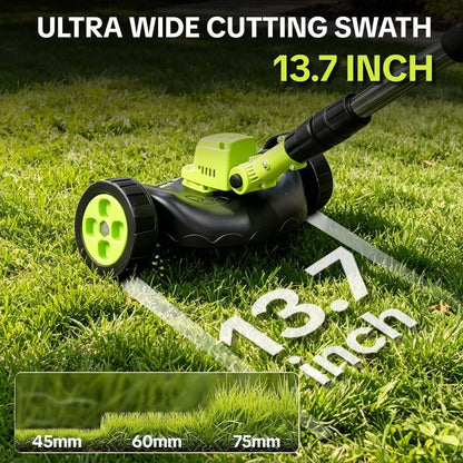 21V Electric Weed Edger Cordless String Trimmer With 2Pcs3000mAh Batteries