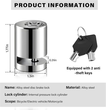 Cyclists Bicycle Disc Brake Lock Safety Anti-theft Electric Battery