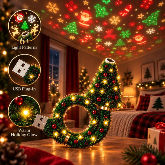 🌲Christmas Projector Light, Plug and Play HD Christmas Projector, USB Powered Christmas Night Light with 6+