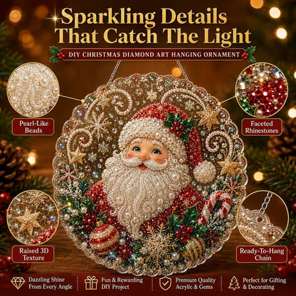 ✨ Diy Christmas Pearl Diamond Art Hanging Ornament Kit | Handmade Holiday Hanging Decor 🎅