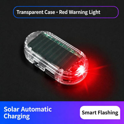 Solar Powered Fake Car Alarm Light, Plastic Material Auto Light Sensor LED Simulated Security Warning Flashing Light, No Wiring DIY Car Anti-Theft Dummy Alarm Lamp