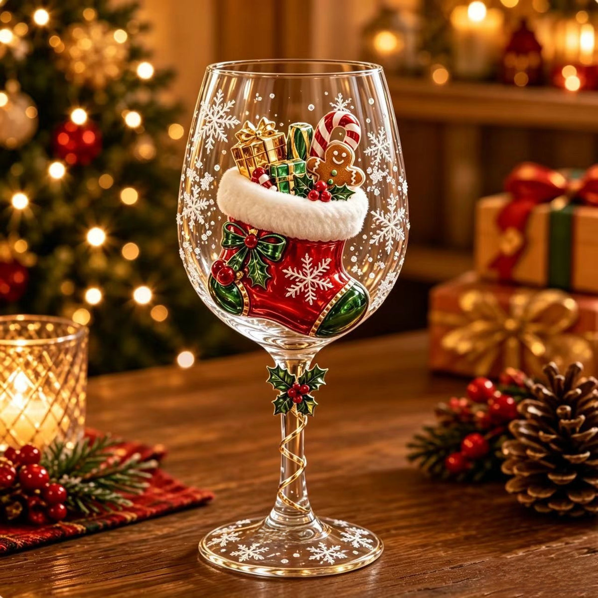 🎁Christmas 3D Wine Glass Collection Gift Box Set✨