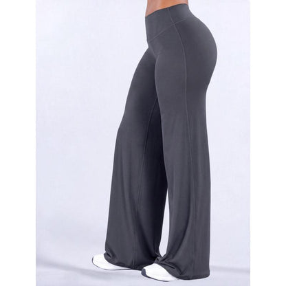 Women’s Minimalist Leopard Print Mid-Rise Wide-Leg Casual Pants