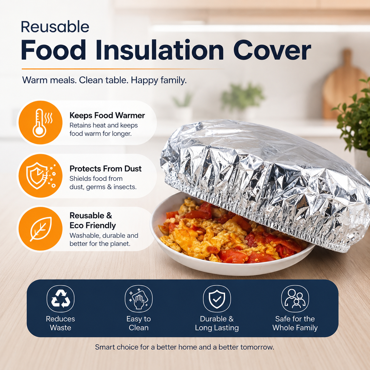 Reusable Aluminum Foil Food Cover