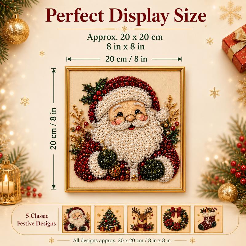 🧘Relaxing & Beginner-Friendly-💎DIY Christmas 3D Pearl Diamond Painting Art Kit With Frame